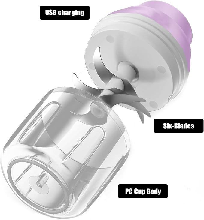 Electric Garlic Chopper, 320ML Portable Veggie Chopper, Rechargeable Vegetable Chopper,Garlic Grinder Masher Onion Chopper, Blender to Vegetable, for Ginger, Nuts,Chili, Fruit, Meat and Spices