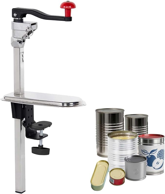 Commercial Can Opener Heavy Duty for 11100, Industrial Can Opener for 6-8 cans per minute, Manual Opener with a stainless steel base and a food-grade stainless steel blade for Cans Up to 13” Tall