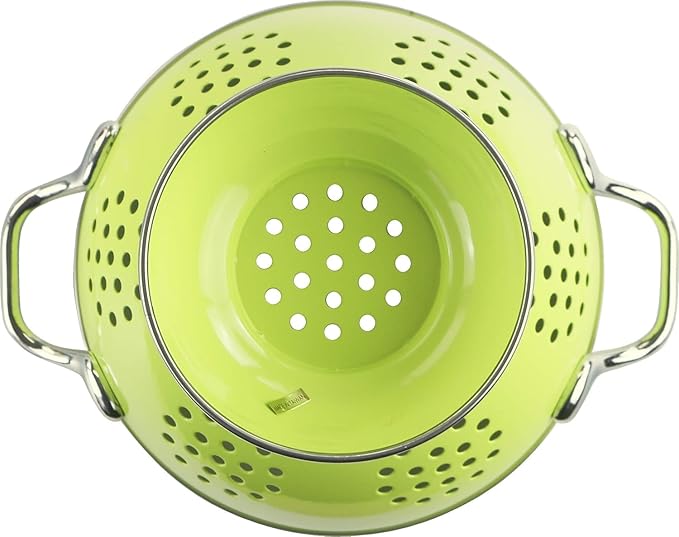 Calypso Basics by Reston Lloyd Powder Coated Enameled Colander, 3 Quart, Lime