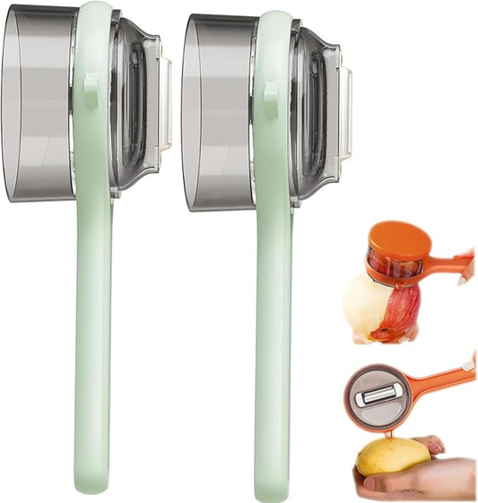 Box Storage Kitchen Peeler, Box Storage Kitchen Special Fruitpeeler, Double-Sided Stainless Steel Multi-function Peeler for Home Kitchen (2PCS green)