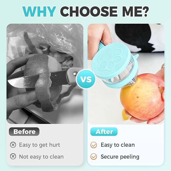 Peeling Knife With Storage Boxs, New with Box Storage Kitchen Special Fruit Peeler, Double sided Stainless Steel Peeler, Fruit Vegetable Peeler with Container (1PC Green)