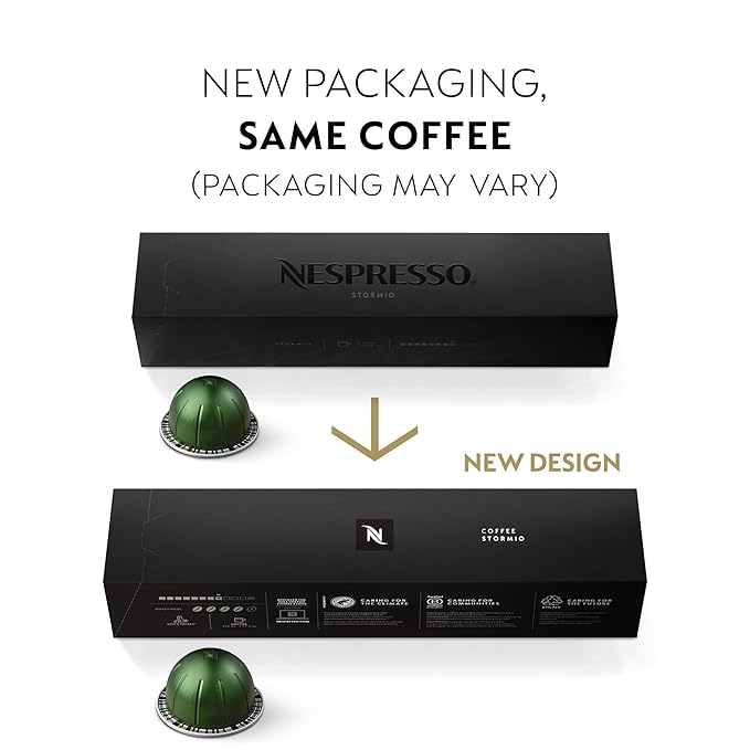 Nespresso Capsules Vertuo, Stormio, Dark Roast Coffee, 30-Count Coffee Pods, Brews 7.8oz.