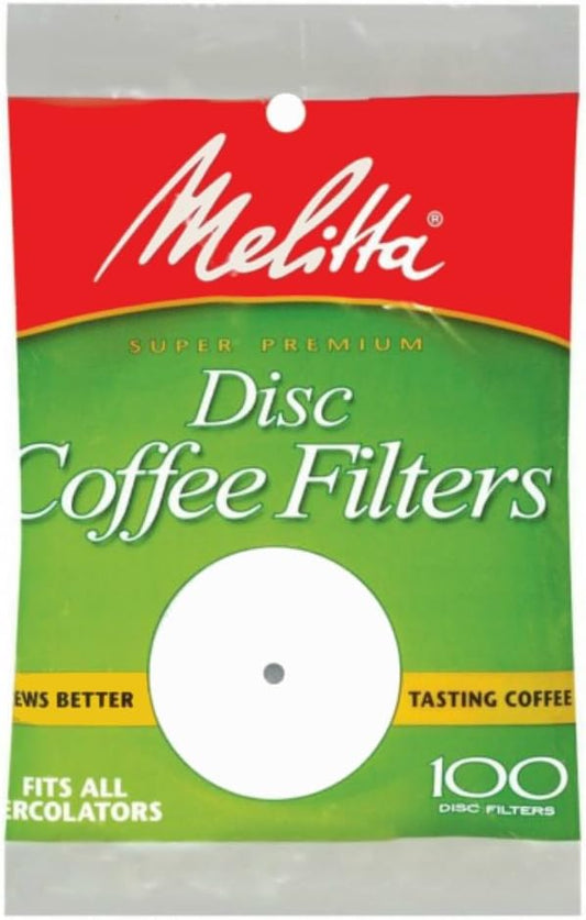 Melitta 3.5 Inch White Disc Coffee Filters (Pack of 2)