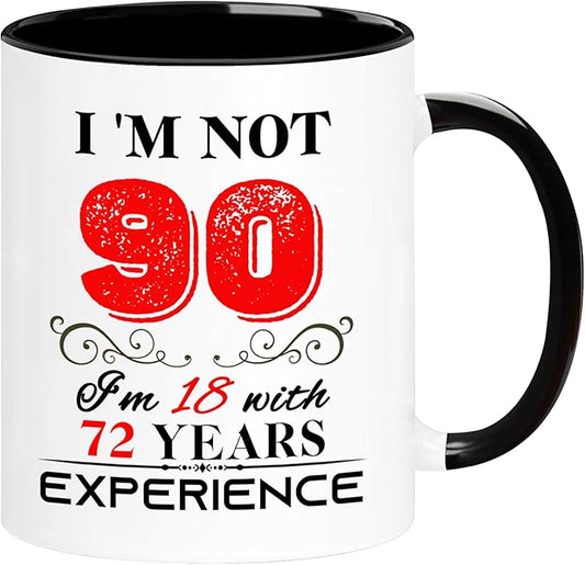 90th Birthday Gifts For Women Men, 90 Year Old Birthday Gifts for Women Men, 1935 Birthday Gifts for Women Men, 90th Birthday Decorations for Women Men, 90th Birthday Mug Cups, 11oz