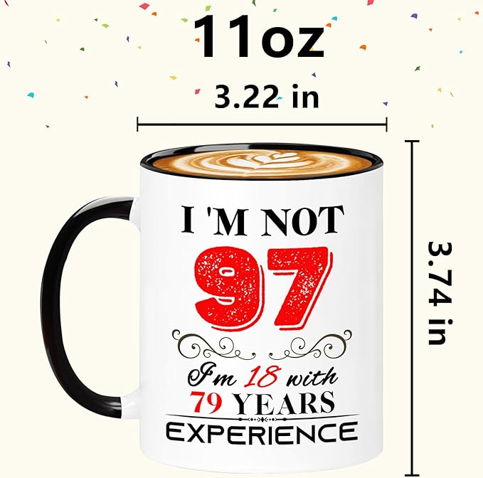 1928 97th Birthday Mug for Women Men, Turning 97 Year Old Birthday Gifts for Mom, Dad, Grandma, Grandpa, Wife, Husband, Uncle, Aunt, Sister, Best Friends, Coworkers, Her, Him, 11oz Coffee Cup