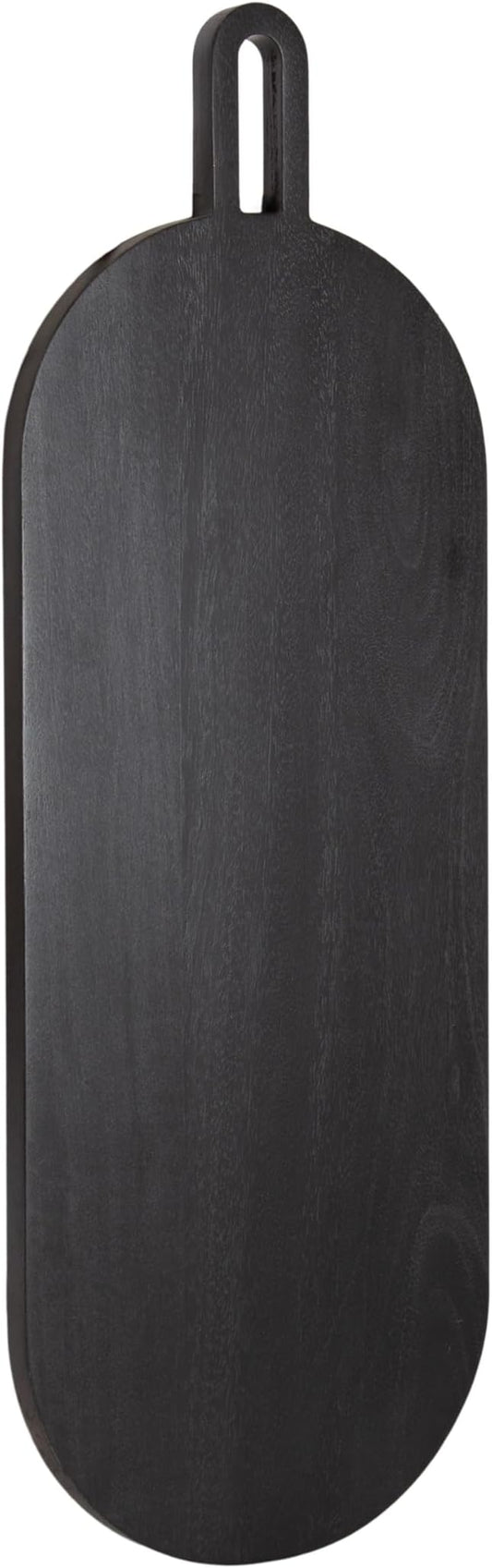 Kate and Laurel Staven Transitional Capsule Serving Board; 30 x 11; Black; Modern Food-Safe Charcuterie Board Made from Solid Mango Wood for Use as Kitchen Countertop Cheese Board
