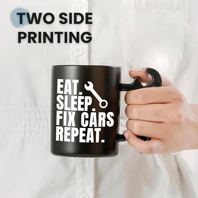 Onebttl Car Gifts For Men, Women, Dad, Mechanic - 13.5oz/400ml Ceramic Wrench Coffee Mug - Fix