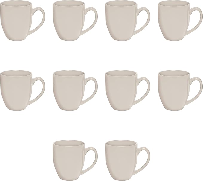 DISCOUNT PROMOS Large Coffee Cups 16 oz. Set of 10, Bulk Pack - Perfect for Tea, Espresso, Cappuccino, Hot Cocoa - Grey