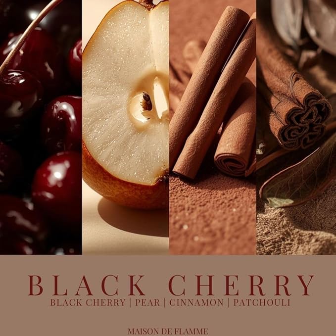 Black Cherry Odor-Eliminating Scented Candle, 200g/7oz White Jar – Long-Lasting Soy Wax Blend Candle for Smoke, Kitchen & Home Odors