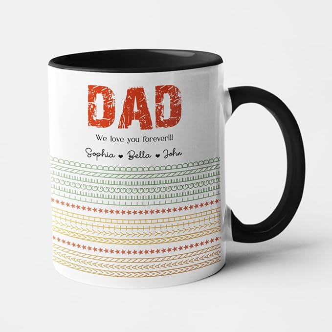 Personalized Hidden Message Mug Gifts for Dad - Custom Man Myth Legend Cup, Funny Mug Gift For Father's Day, Birthday, Christmas, 16 Oz 11 Oz Ceramic Dad Coffee Mugs from Daughter or Son
