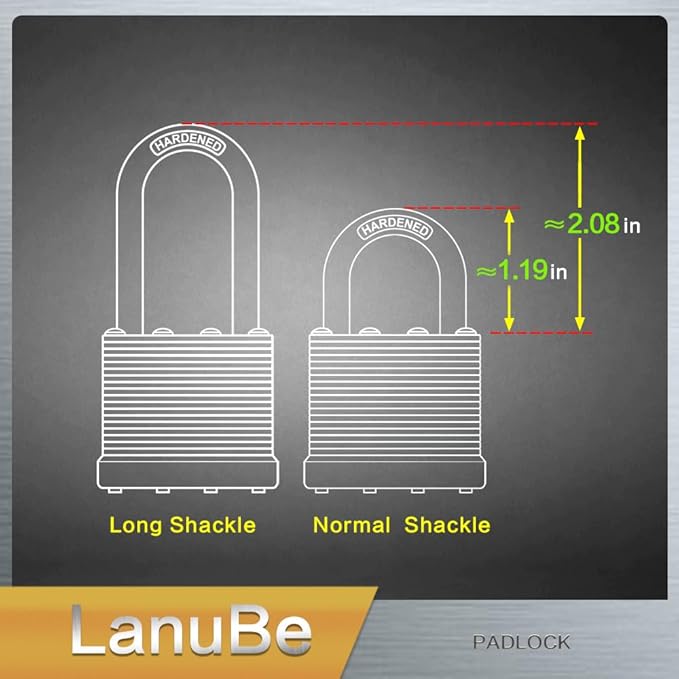 LanuBe Lock Laminated keyed Padlock (1-9/16", 40mm), keyed Alike Locks, Normal Shackle,Marked Blue Plastic Hoop, Pack of 60…