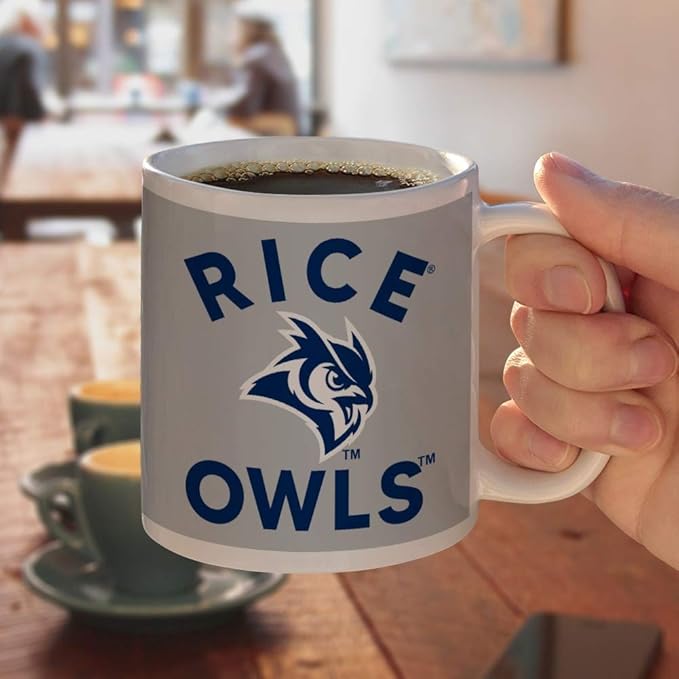 Rice University Ceramic Coffee Mug, Novelty Gift Mugs for Coffee, Tea and Hot Drinks, 11oz, White