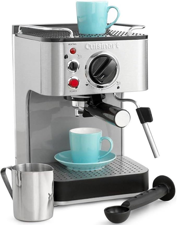 Cuisinart EM-100fr 15-Bar Stainless Steel Espresso Maker (Renewed) Bundle with 2 YR CPS Enhanced Protection Pack