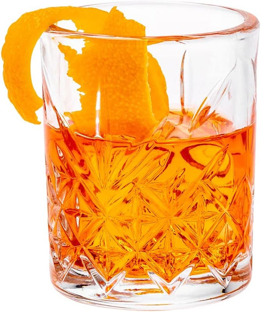 Restaurantware Timeless 2 Ounce Shot Glasses Set of 6 Etched Vintage Shot Glasses - Dishwasher-Safe Chip-Resistant Clear Glass Shot Glass Set Lead-Free For Whiskey Tequila or Vodka