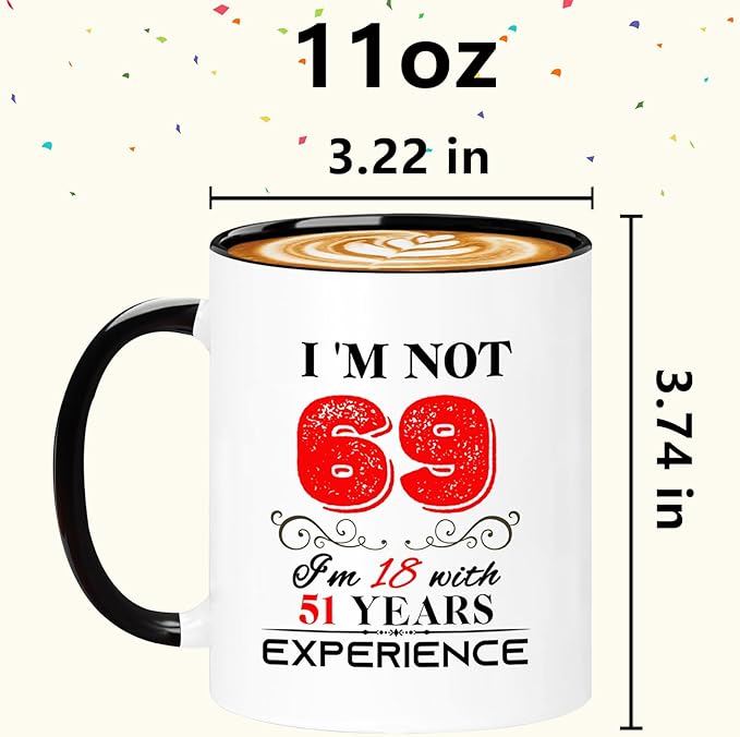 1956 69th Birthday Mug for Women Men, Turning 69 Year Old Birthday Gifts for Mom, Dad, Grandma, Grandpa, Wife, Husband, Daughter, Sister, Best Friends, Coworkers, Her, Him, 11oz Coffee Cup