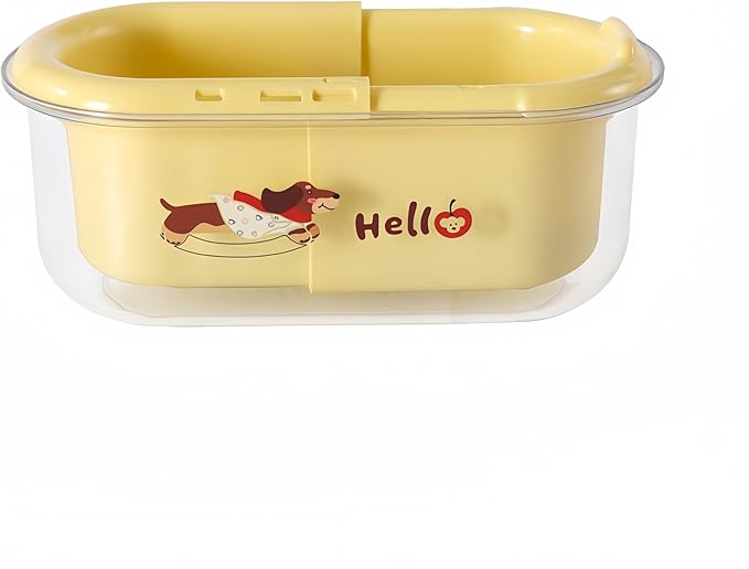 Extendable Fruit Vegetable Strainer Basket,Double-Layer Collapsible Colanders,Nut Snack Serving Tray with Bottom Peel Storage,Suitable for Kitchen/Home/Office/Picnic (Yellow)
