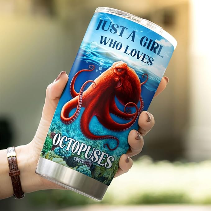 CUBICER Octopus Coffee Tumblers Insulated Tumbler Gifts For Octopus Lovers Women Men Birthday Large 20 Oz Mug Cup Stainless Steel Travel Mugs Accessories Room Decor Supplies