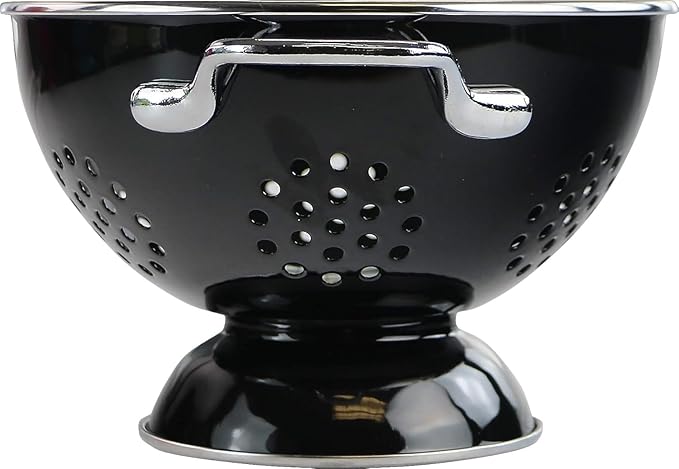 Calypso Basics by Reston Lloyd Powder Coated Enameled Colander, 3 Quart, Black,80100