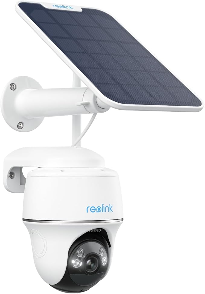 REOLINK Security Camera Wireless Outdoor, Pan Tilt Solar Powered, 5MP 2K+ Color Night Vision, 2.4/5GHz WiFi, Cameras for Home Security, Works with Home Hub, Argus PT + Solar Panel