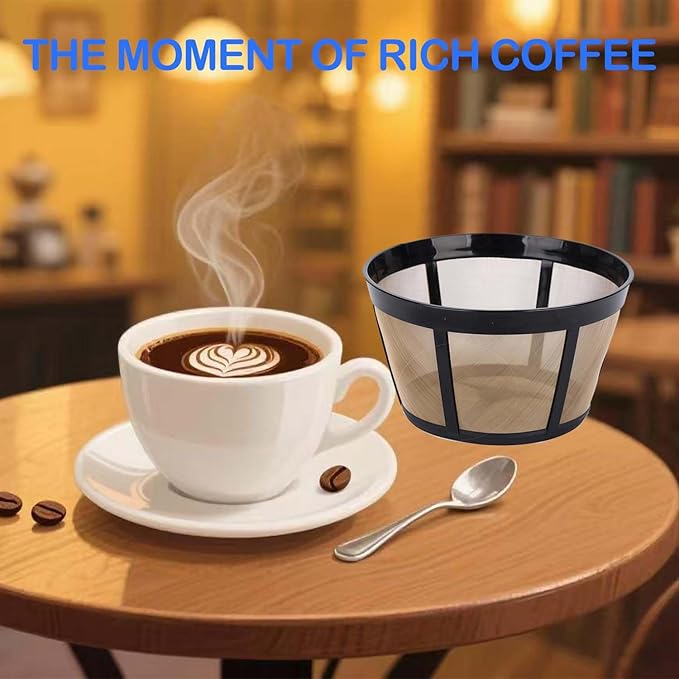 Blisshour Reusable Coffee Filter, Fits BUNN Coffee Maker and Brewer Replaces your Coffee Filter 8 10 12 Cup Basket and Permanent Coffee Filter (2PCS)
