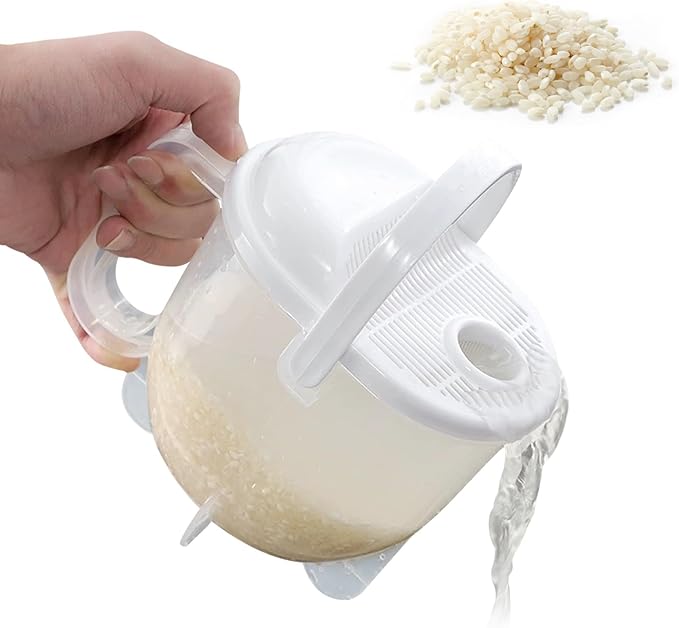 Rice Washer, Rice Cleaner Strainer Rice Washing Bowl Rice Colander Strainer with Handle for Kitchen