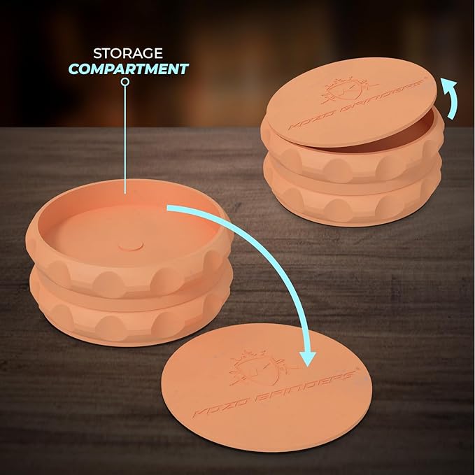 2.5" Spice Grinder 2-Piece, Strong Grip By Kozo. (Orange)
