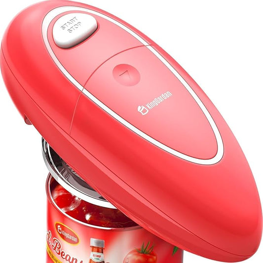 Electric Can Opener Easily Open All Can Sizes with Fast Speed & Smooth Edge, Food-Safe and Battery Operated Can Openers for Kitchen, Automatic Can Opener Hands Free for Weak Hands, Seniors (Red)