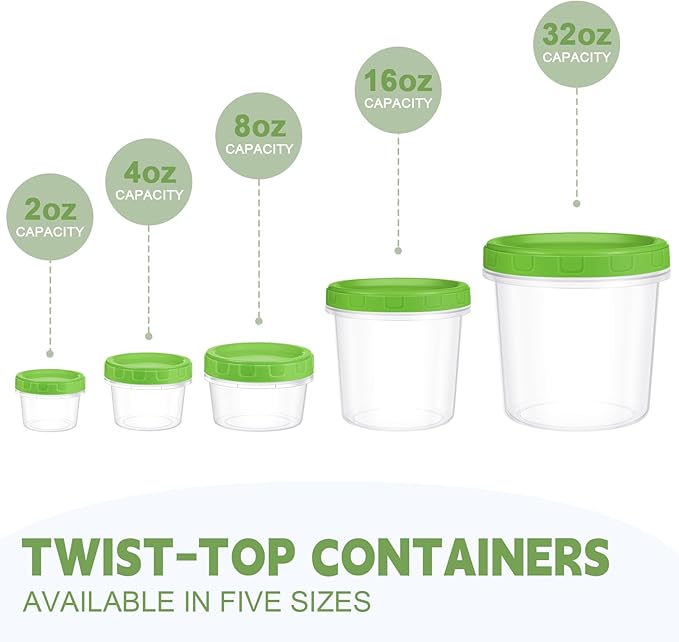 2 oz Small Plastic Containers with Lids, 24 Pack Salad Dressing Container, Reusable Condiment Containers Sauce Cups, with Pen and Brush, Freezer, Microwave & Dishwasher Safe