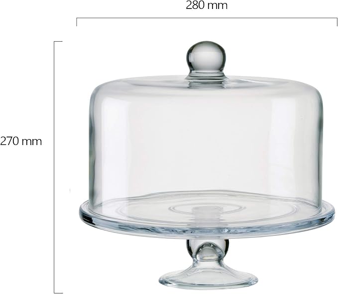 Artland Simplicity Cake Stand with Straight Sided Dome - Flawless Glass, Tall Cake Friendly, Secure Design, Elegant Craftsmanship, Gift Ready, Durable, Designed by Artland