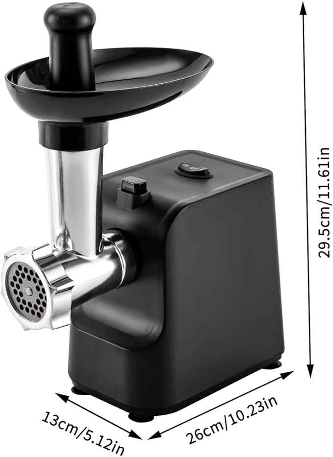 Meat Grinder, 1000W Electric Grinder For Meat with Attachments, Stainless Steel Sausage Maker Machine Kubbe Kit with 3 Grinding Plates Automatic Meat Grinder for Home & Kitchen (Black)