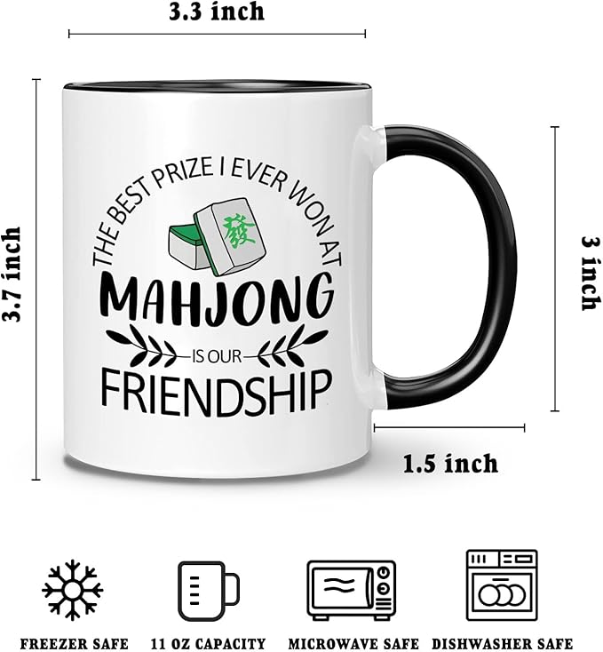Mahjong Gifts Coffee Mug - Gifts for Mahjong Players Mug, Mahjong Gifts for Women Men, Mahjong Accessories and Gifts, Ceramic Coffee Mug 11 Oz