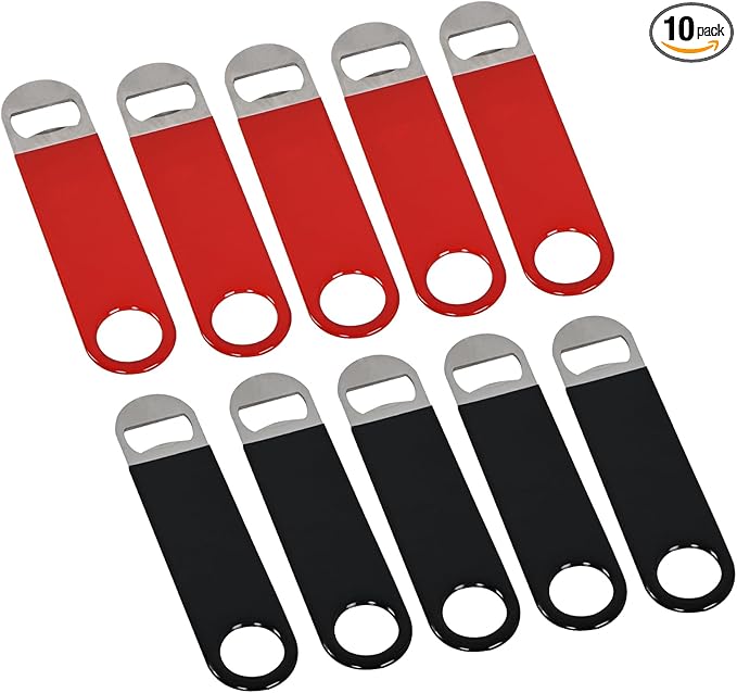 10 PACK Stainless Steel Flat Bottle Opener, Beer Bottle Opener, 7inch, for Kitchen, Bar or Restaurant