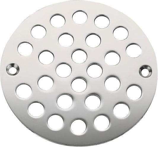 4 Inch Screw-in Shower Strainer Drain Cover Replacement Floor Strainer Floor Drain，Chrome