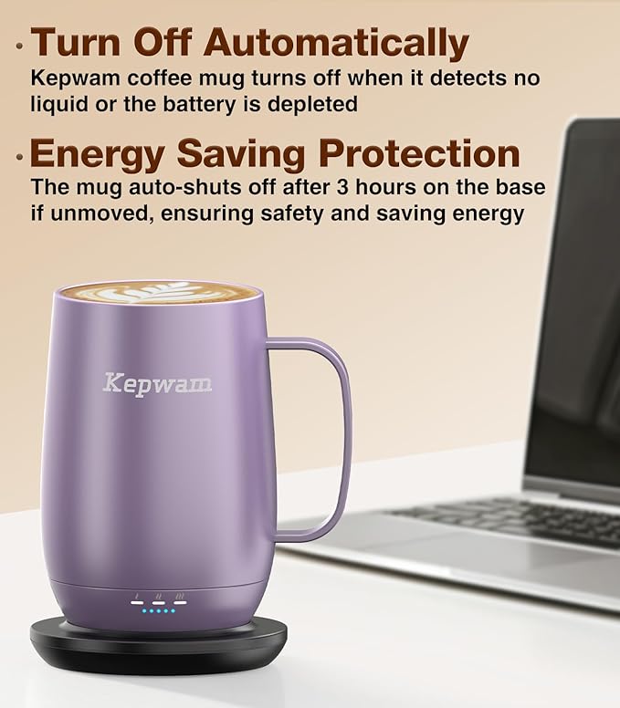 Heated Coffee Mug T2-Plus, 20oz Leading Large Capacity Self Heating Coffee Mug, Up to 8 Hrs Battery & Hot Up to 149℉, Smart Coffee Mug for Women, Men