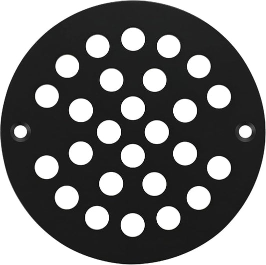4-Inch Screw-in Shower Strainer Drain Cover Replacement Floor Strainer(Black)