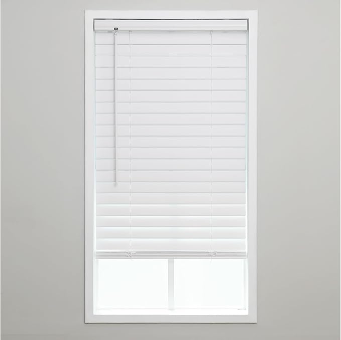 Eclipse 2" Premium Vinyl Blinds for Light Filtering & Privacy, Durable Room Darkening Blinds for Home or Office, Tested and Certified Child Safe Cordless Vinyl Blinds - White, 66.5 W x 48 L