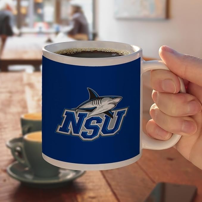 Nova Southeastern University Primary Logo Ceramic Coffee Mug, Novelty Gift Mugs for Coffee, Tea and Hot Drinks, 11oz, White