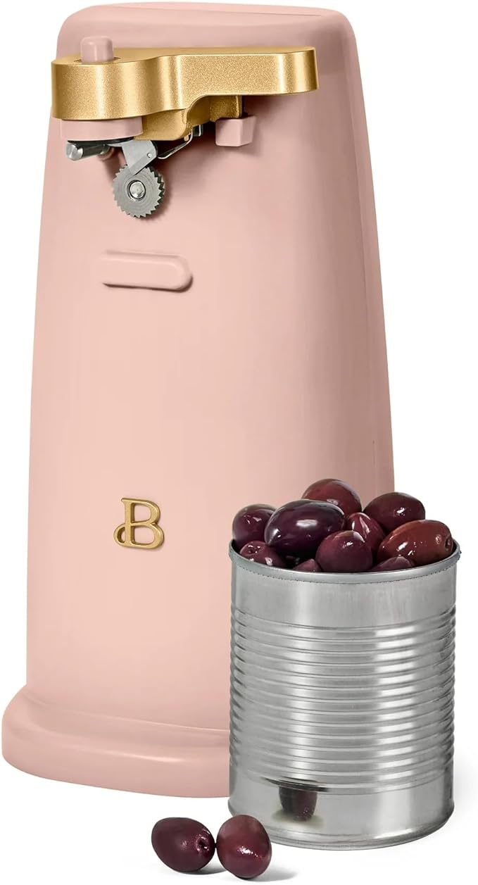Beautiful Automatic Can Opener Kit, Hands-Free Electric Opener with Safety Auto-Stop & Magnetic Lid Catcher, Special Edition(Rose)