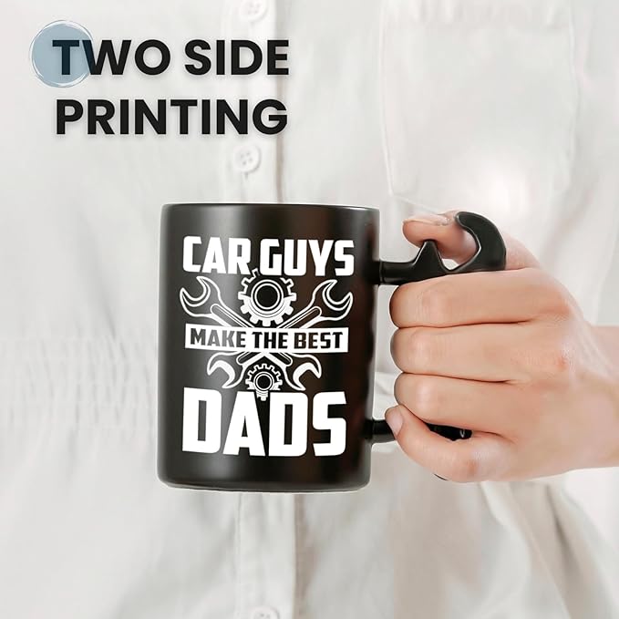 Onebttl Car Gifts For Men, Women, Dad, Mechanic - 13.5oz/400ml Ceramic Wrench Coffee Mug - Make
