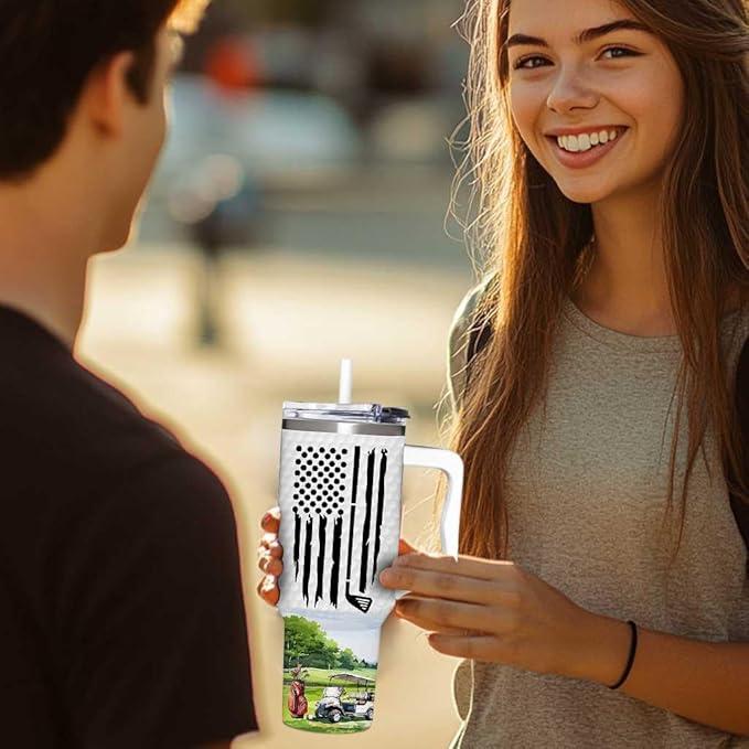 Golf Gifts For Men – Father's Day Gifts for Dad, Husband from Daughter, Son, Wife – Funny Gift for Men, Women Golfers, Sport Lovers Golf Themed Gift - Golfing 40oz Tumbler With Handle