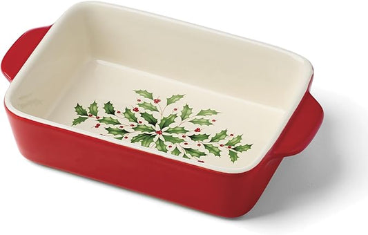 Lenox 898051 Holiday Rectangular Baking Dish, Small, Christmas, Festive Kitchen Decor