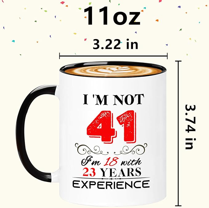1984 41th Birthday Mug for Women Men, Turning 41 Year Old Birthday Gifts for Mom, Dad, Grandma, Grandpa, Wife, Husband, Daughter, Sister, Best Friends, Coworkers, Her, Him, 11oz Coffee Cup