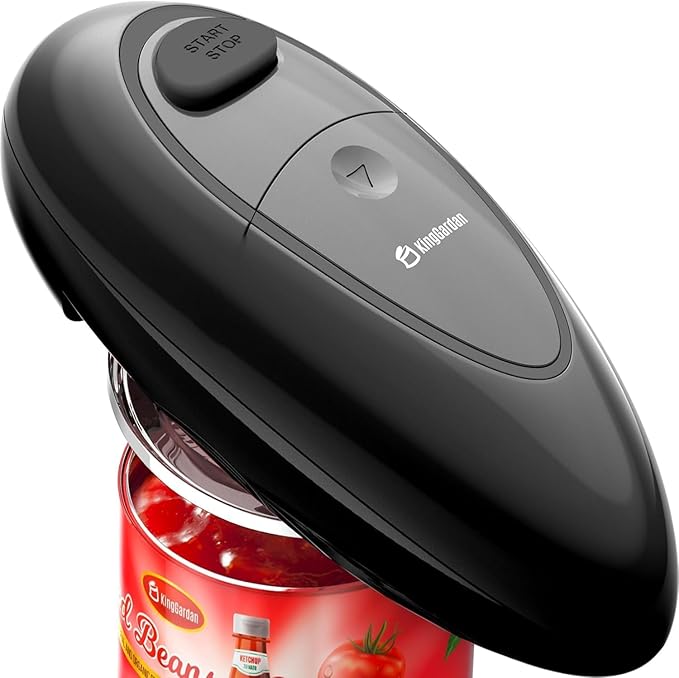 Electric Can Opener Easily Open All Can Sizes with Fast Speed & Smooth Edge, Food-Safe and Battery Operated Can Openers for Kitchen, Automatic Can Opener Hands Free for Weak Hands, Seniors (Black)