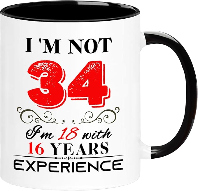 1991 34th Birthday Mug for Women Men, Turning 34 Year Old Birthday Gifts for Mom, Dad, Grandma, Grandpa, Wife, Husband, Daughter, Sister, Best Friends, Coworkers, Her, Him, 11oz Coffee Cup