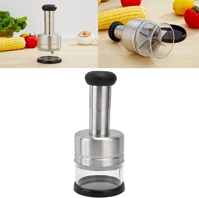 Onion Chopper, Hand Press Vegetable Chopper, Manual Food Mincer Slicer, Handy Kitchen Gadget for Chopping Veggies, Garlics, Onions, Nuts