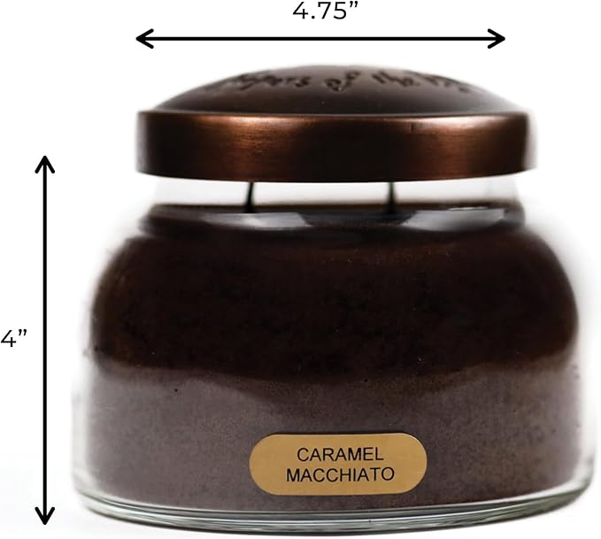 A Cheerful Giver - Caramel Macchiato Mama Scented Glass Jar Candle (22oz) with Lid & True to Life Fragrance Made in USA