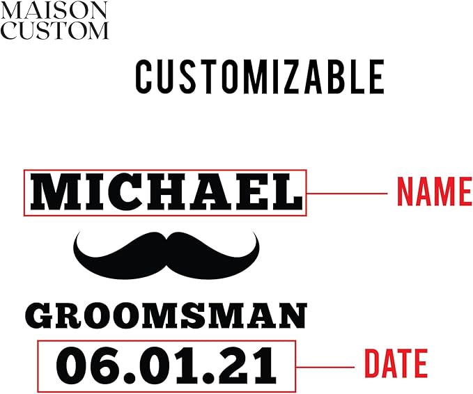 Groomsmen Gifts - Personalized Beer Mugs - Groomsmen Proposal Gift Idea - Customized Gift for Groom, Best Man, Groomsman - Custom Engraved Beer Mugs for Grooms Men - Groomsmen Beer Glasses (Design B)