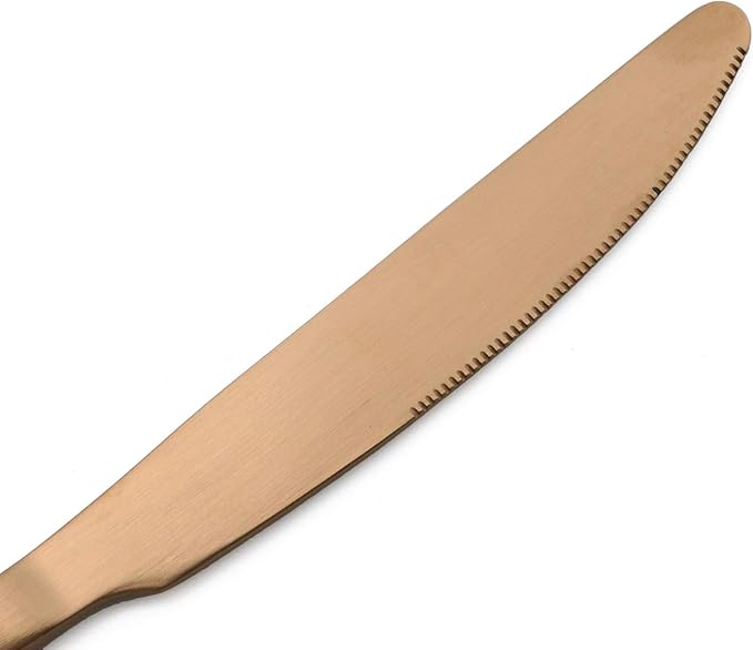 20-Piece Stainless Steel Flatware Set, Matte Finish Rose Gold, Service for 4