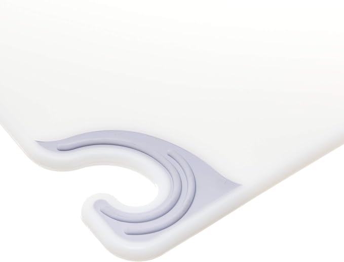 San Jamar Saf-T-Grip Plastic Cutting Board with Safety Hook, 18" x 24" x 0.5", White