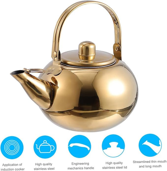 ABOOFAN Stainless Steel Tea Kettle Filter Screen Capacity for Induction Electric and Gas Stoves Practical Teapot for Brewing Loose Leaf and Tea Bags